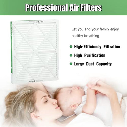 20x24x2 Air Filter TRIGHTFILTERS, Durable MERV 8 Pleated Home HVAC AC Furnace Heater Filters Replacement, Lightweight Compact Air Conditioner Filters 4 Pack - size: 23.6" x 19.6" x 1.8"