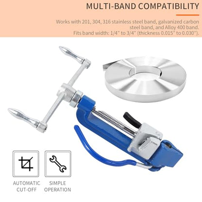 BAUSATZ Banding Tool for Strapping, Stainless Steel Expander Tool with Built-in Cutter, Strapping Tensioner (for Stainless Steel Cable Ties: 0-0.98inch Wide, 0-0.035inch Thick)