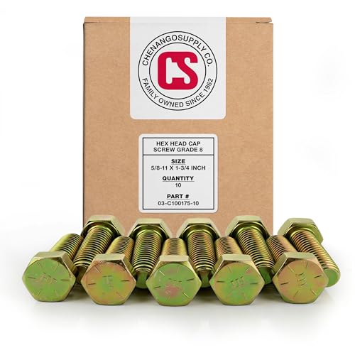 Chenango Supply 5/8-11 x 1-3/4" Grade 8 Hex Head Cap Screws - size: 5/8-11 x 1-3/4" Hex Bolt