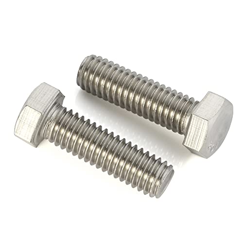 M8-1.25 x 20mm Hex Head Bolts Hexagon Screws, 304 Stainless Steel 18-8, Plain Finish, Fully Threaded, 25 PCS - size: M8 x 20mm