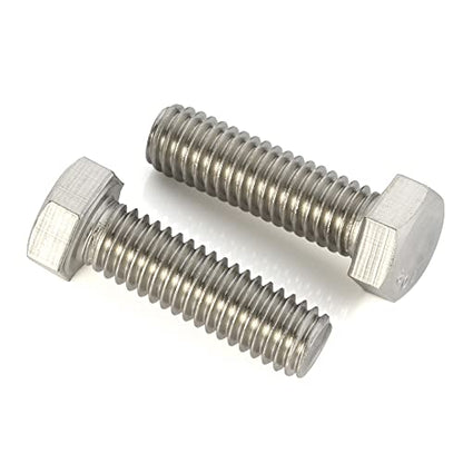 M8-1.25 x 20mm Hex Head Bolts Hexagon Screws, 304 Stainless Steel 18-8, Plain Finish, Fully Threaded, 25 PCS - size: M8 x 20mm