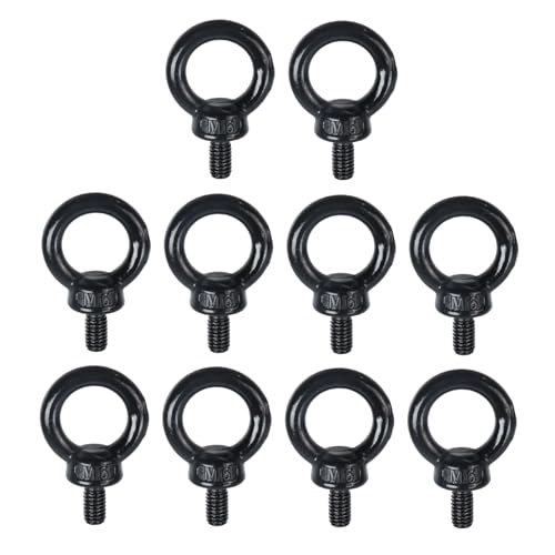 Antrader M6 Lifting Eye Bolts,10PCS Stainless Steel Machinery Shoulder Lifting Eye Bolt - size: M6,10pcs