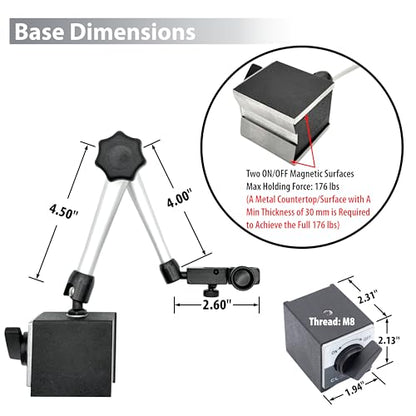 Clockwise Tools Digital Indicator with Magnetic Base Holder Stand, DIBR-0105 0-1 Inch/25.4mm, Inch/Metric Conversion, Auto Off - style: DIGR0105; 0-1"/25.4mm with Magnetic Base