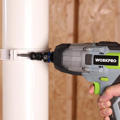 WORKPRO 1/2" Square Drive to 1/4" Hex Quick Release Socket Adapter, CR-MO - size: 1/2 inch