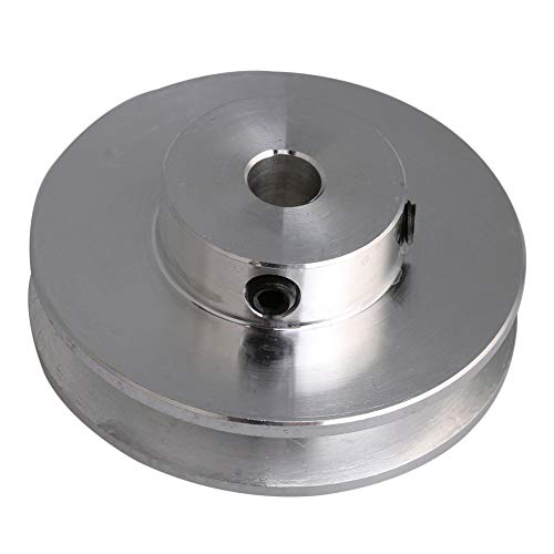 4.1x1.6x0.6cm Silver Aluminum Alloy 0.6cm Fixed Bore Single Groove V-Shape Pulley for Motor Shaft 0.3-0.5cm PU Round Type Belts - size: 41*6mm