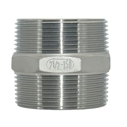 1/8" ~3" NPT Male Threaded Hex Nipple,Stainless Steel 304 Quick Coupler Pipe Fitting (2.5") - size: 2.5 Inch
