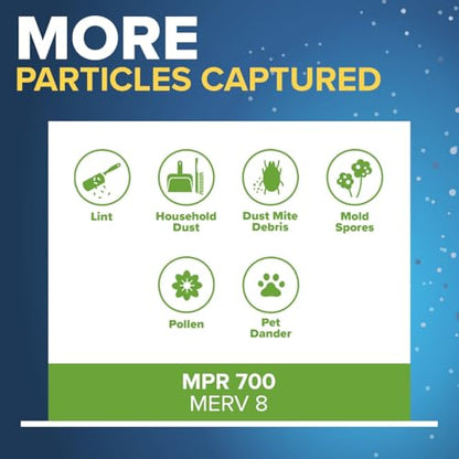 Filtrete 14x20x1 Air Filter, MERV 8, MPR 700, 4 HVAC Filters - size: 14x20x1