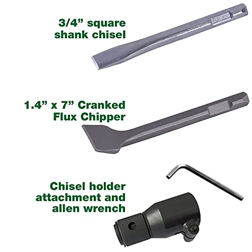 CS Unitec | 2BPG Needle and Chisel Scaler with Vacuum Shroud Pro Kit | 19 Needle Air Chisel | Professional Grade 3000 BPM Pistol Grip | Air Power 5.5 CFM - 199.3121 VS Pro Kit - style: 2BPG VS Pro kit