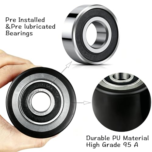 Pallet Jack Load Wheels Replacement Kit 3"x3.75" (Black,1 Pair) - color: Black-1 Pair