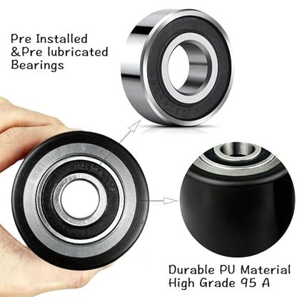 Pallet Jack Load Wheels Replacement Kit 3"x3.75" (Black,1 Pair) - color: Black-1 Pair