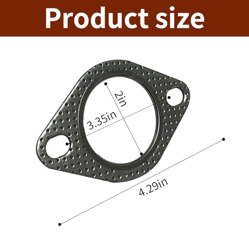 2 PCS Car Exhaust Gasket,2 Inch Reinforced High Temperature Gasket Exhaust Flange Gasket Car Accessories,Exhaust Flange Gasket for Most Cars Trucks (2 in) - size: 2 In