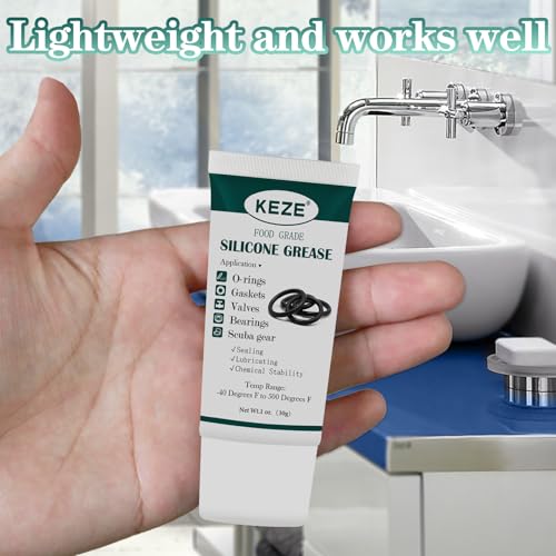KEZE Waterproof Food Grade Silicone Lubricant Plumbers Grease for O Rings - size: 1 Pack (1oz)