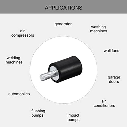 uxcell Rubber Mounts 8pcs M5 Male/Female Vibration Isolator Shock Absorber, for Garage Motor Air Compressor Car Boat Bobbins, D15mmxH20mm - size: M5x15mmx20mm