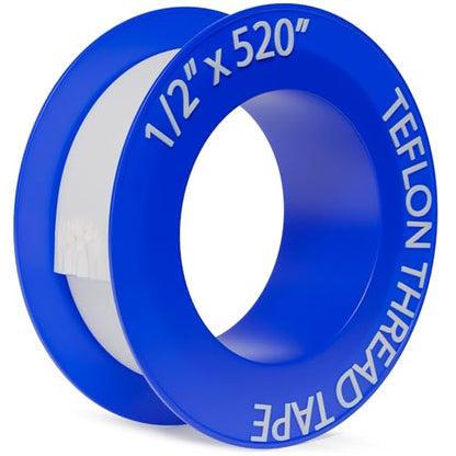 D-NYX Plumbers PTFE Pipe Sealant Tape 1, 4 or 5 Rolls 1/2 Inch(W) X 520 Inches(L) Teflon Plumbers Tape, Flex Seal Tape Waterproof, Plumbing Thread Tap, Water Pipe Sealing (1 Pack) - size: 1 Pack