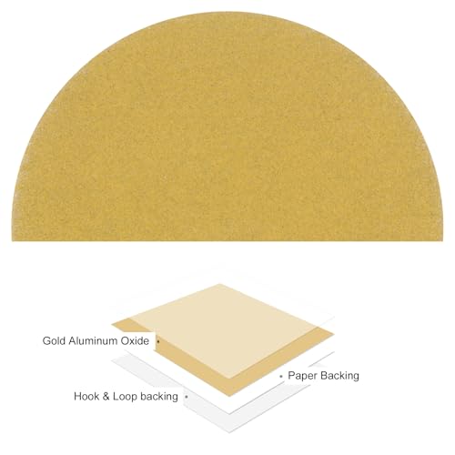 100pcs No Hole Sanding Discs- [ 3 Inch 220 Grit ] Round Hook and Loop Grip Sanding Pads Sheet Sandpaper for Automotive Woodworking Metal Polishing Use| Gold, Aluminum Oxide - size: 220 grit