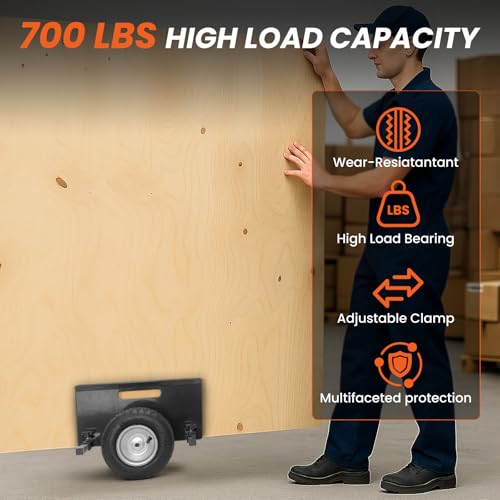 10" Panel Dolly Cart: Heavy-Duty Drywall Cart 700LB Capacity, Pneumatic Wheels, Adjustable Frame for Drywall, Plywood, Doors | Indoor & Outdoor Use (Black)