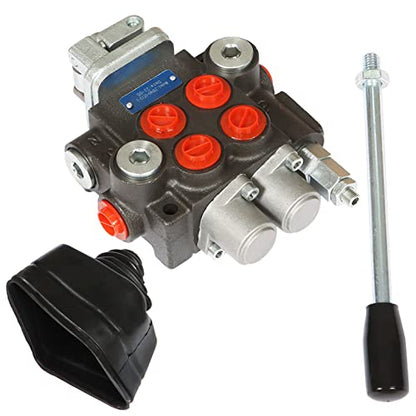 2 Spool Hydraulic Control Valve 3600 PSI, 11GPM Adjustable Hydraulic Directional Control Valve for Tractor Loader
