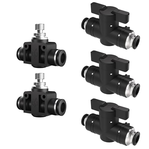 5/16 8mm Push To Connect Valve,Shut Off Air Flow Control Fittings - color: Black BUC+SA, size: 5/16"OD(8mm)