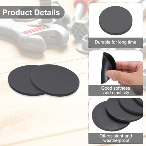 PATIKIL Rubber Solid Discs Washers, 10 Pcs 40mm OD x 2mm Thick Rubber Round Gasket Pad Bushings Spacer Washer for DIY Gasket Craft, Black - size: 40mm x 2mm