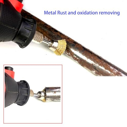 20pcs Brass Wire Brush Set , Cup Wire Brush Wheel Rust Polishing Kit ,1/8" Shank Compatible with Most Rotary Tool - color: Cup Brush