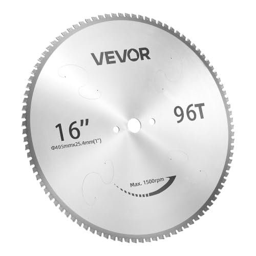 VEVOR Chop Saw Blade 16-in 96 Teeth Cermet-Tipped Metal Cold Cutting Blade - size: 16 in