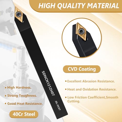 VerRich 28Pcs Kit Indexable Lathe Turning Tools,7PCS 1/2"12mm Shank Boring Bar Metal Turning Tool Holder with 21pcs Carbide Inserts for Boring Cutting Grooving Turning Threading - size: 7PCS 1/2"12mm Holders+21PCS Inserts