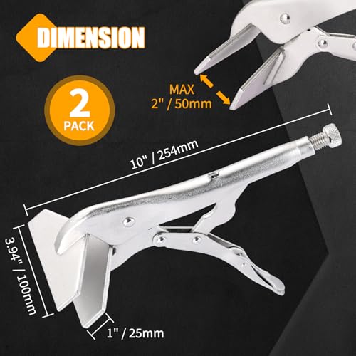 10" Locking Sheet Metal Clamp, 2 Pack Welding Locking Pliers