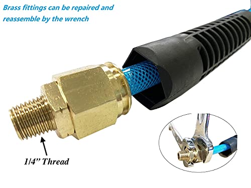 SANFU Polyurethane(PU) Reinforced 3/8”ID x 100ft, Air Hose, Blue(100’) - color: Blue, size: 100FT