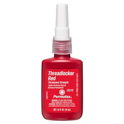 Permatex 26210 Permanent Strength Threadlocker Red, 10 ml - size: 10 ml, style: Liquid - Permanent Strength