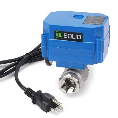 U.S. Solid 1/2" Motorized Ball Valve with US Plug 110VAC NSF Certified 304SS Electrical Ball Valve,Auto Return, Normally Closed - size: 1/2 inch, style: Stainless Steel(IP 65)