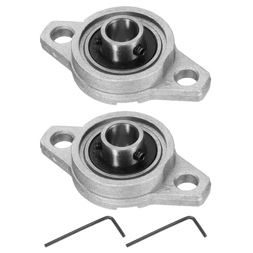 uxcell 2pcs KFL000 Pillow Block Bearings 10mm Bore Bearing Units Zinc Alloy Flange Mounted Bearing Housing, P6(ABEC3) - size: KFL000