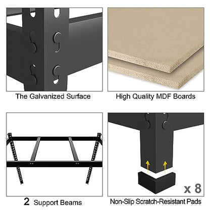 PrimeZone 48"W x 24"D x 72"H Garage Storage Shelves, 5-Tier Metal Shelving - size: 48"W x 24"D x 72"H