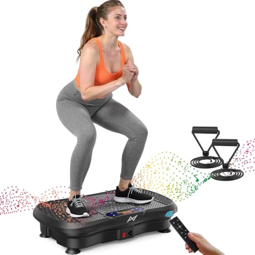 AXV Vibration Plate Exercise Machine Fitness Platform Body Vibrating Board - color: BT.PRO.BLACK