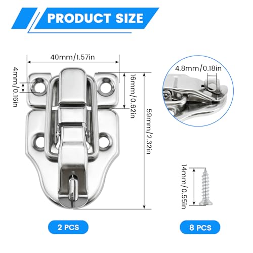 SDTC Tech 2-Pack Retro Silver Style Box Toggle Latch - color: Silver