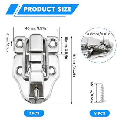 SDTC Tech 2-Pack Retro Silver Style Box Toggle Latch - color: Silver