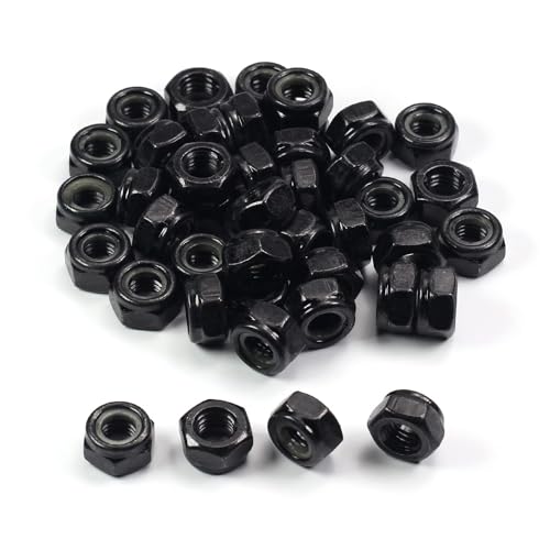 100Pcs M4 x 0.7mm Carbon Steel Hex Lock Nuts, Nylon Insert Self-Locking Nut - size: M4x0.7