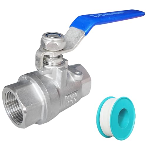 1 Pack Full Port Ball Valve 1/2 NPT 304 Stainless Steel 2 - chip ball valve Female Heavy Duty WOG1000 for Water，Oil，Gas with Locking Devic (1/2”, 1) - style: 1/2”