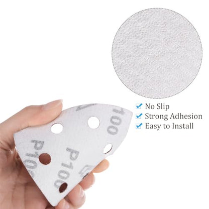 50pcs Mouse Sander Detail Sandpaper 100Grit 3-1/2" Triangle - size: 100 grit