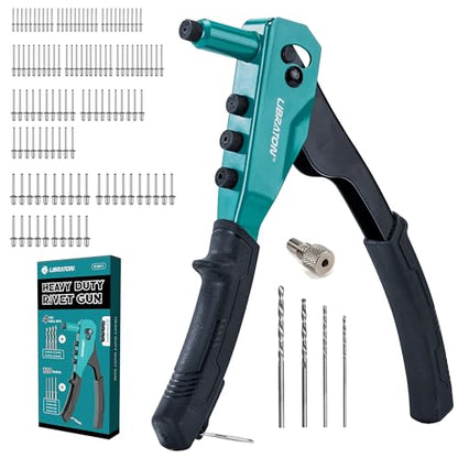 LIBRATON Rivet Gun Kit, Pop Rivet Gun, Heavy Duty Rivet Tool, Hand Riveter - size: 120-Rivet Automotive Kit