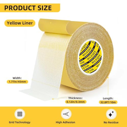 High Tack Double Sided Tape Heavy Duty Grid Mesh Stick,1.77" x 33FT - size: 1 Pack, 1.77" x 33FT