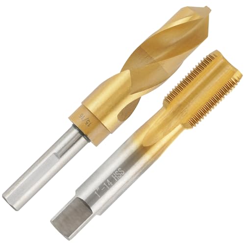 1"-14 Ti-Coated Tap and 15/16 Drill Bit Set - size: SAE 1"-14 Tap & 15/16" Drill