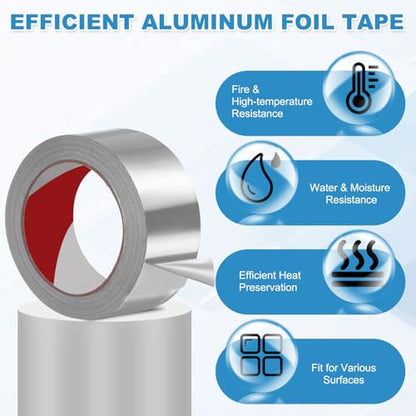 MECCANIXITY Alum um Foil Tape, 33 Ftx2.4 x2.4mil Heavy Duty HVAC Tape - size: 33 ftx2.4inx2.4mil