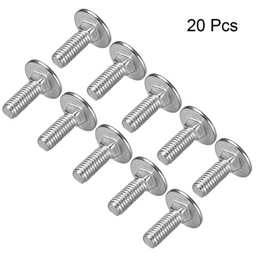 uxcell Carriage Bolts, Neck Carriage Bolt, Round Head Square Neck 304 Stainless Steel M6x16mm 20pcs - size: M6x16mm