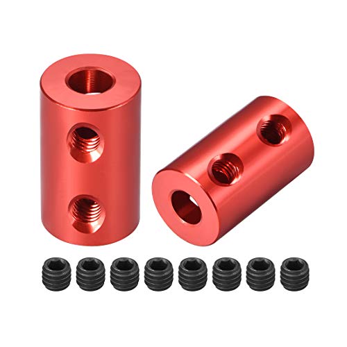 uxcell 5mm to 5mm Bore Rigid Coupling Set Screw L20XD12 Aluminum Alloy,Shaft Coupler Connector for RC Airplane Boat, Motor Accessories,Red,2pcs - size: 5mm to 5mm