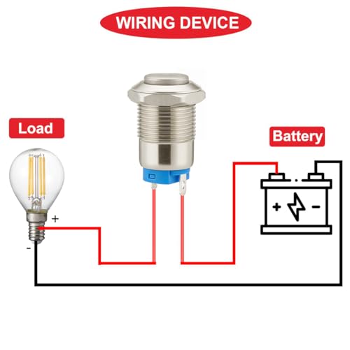 Gebildet 4pcs 12mm 3A 12V/24V/110V/250VAC Waterproof Push Button Switch Latching Nickel-Plated Copper Push Button Switch On-Off(High Head) - size: 12mm-Nickel Plated
