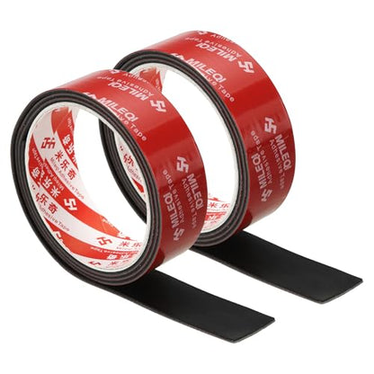 PATIKIL Neoprene Rubber Strip 1-1/5"W x 1/16"T x 3.3FT L Self Adhesive 2Pcs - size: 1-1/5" x 1/16" x 3.3FT