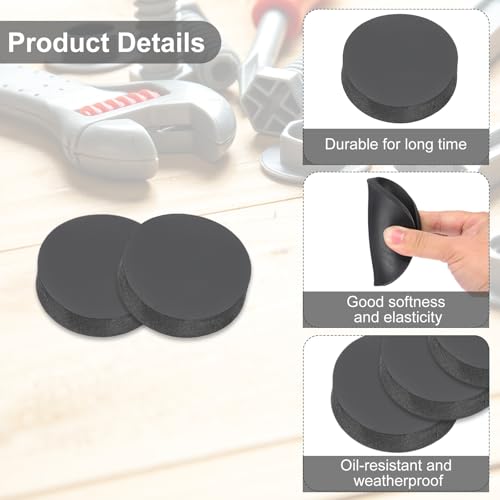 PATIKIL Rubber Solid Discs Washers, 4 Pcs Anti-Vibration Spacer 25mm OD x 8mm Thick Rubber Round Gasket Pad Bushings Spacer Washer for DIY Gasket Craft, Black - size: 25mm x 8mm