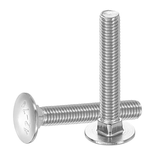 uxcell 20Pcs Carriage Bolts, M8 x 50mm Stainless Steel 18-8 (304) Round Head Square Neck Screws Bolt Screw for Fastening Accessories - Silver - color: Silver, size: M8 x 50mm