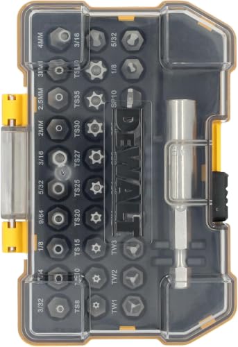 DEWALT Security Bit Set, 31-Piece Screwdriver Bit Set with Case, Universal 1/4 In Hex, Includeds Magnetic-Bit Holder (DWAX200) (Pack of 5) - size: One Size (Pack of 5)