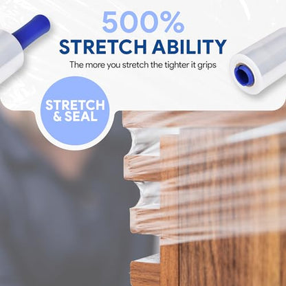 International Plastics Co. 5'' Stretch Wrap with Rotating Handle for Moving - size: 1 Pack, style: 5" Spinning Handles